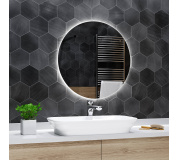 Koupelnové zrcadlo kulaté BALI s LED podsvícením Ø 55 cm podsvětlené