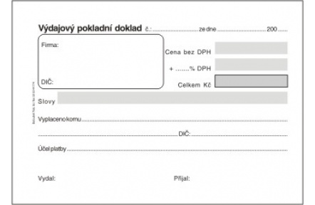 Výdajový pokladní doklad samopropisovací PT040