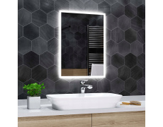 Koupelnové zrcadlo s LED podsvícením 75x85 cm BOSTON, hranaté