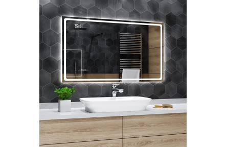 Koupelnové zrcadlo s LED podsvětlením 72x72 cm HOUSTON