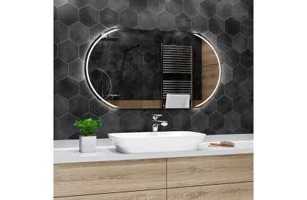 Koupelnové zrcadlo s LED podsvětlením 90x80 cm KAIR