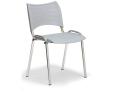 Konfereční židle plastová Smart šedá,chromovaný kov, židle konferenční