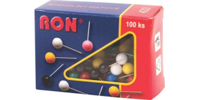 Špendlíky mapové RON barevný mix 100ks