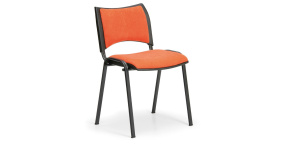 Konfereční židle čalouněná Smart oranžová, černý kov, židle konferenční