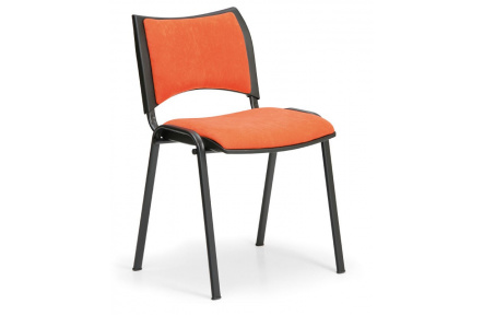 Konfereční židle čalouněná Smart oranžová, černý kov, židle konferenční