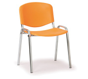 Konfereční židle plastová ISO oranžová, chromovaný kov židle konferenční