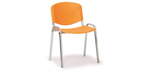 Konfereční židle plastová ISO oranžová, chromovaný kov židle konferenční