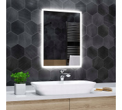 Koupelnové zrcadlo s LED podsvícením 50x98 cm BOSTON, hranaté