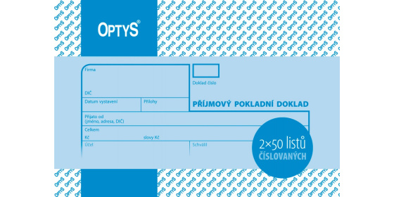 Příjmový doklad 1039 A6 číslovaný OP1039