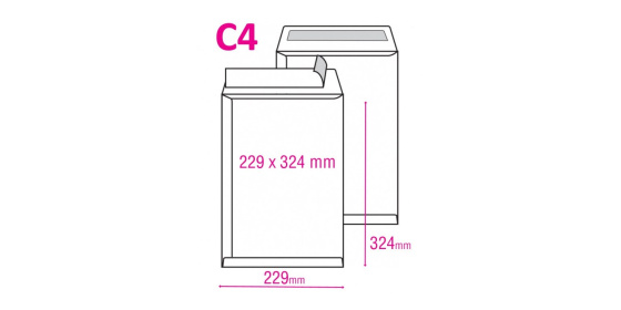 Poštovní taška C4 s krycí páskou 