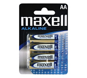 Baterie alkalická, AA, 1.5V, Maxell, blistr, 4-pack