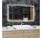 Koupelnové zrcadlo s LED podsvícením 90,5x75 cm ATLANTA, hranaté