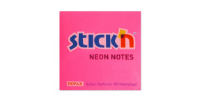 Samolepící bloček HOPAX neon 76x76mm 100 listů růžový