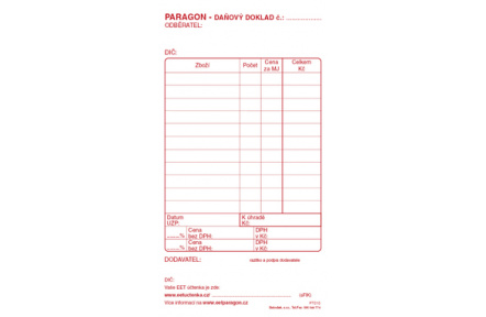 Paragon daňový doklad samopropisovací PT010