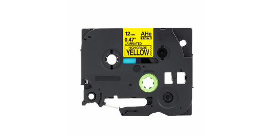 Páska Brother HSe-631 11,7mm x 1,5m, černý tisk / žlutý podklad kompatibilní