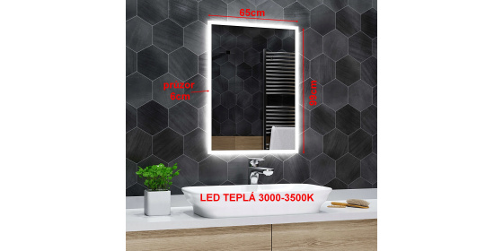 Koupelnové zrcadlo 65x99cm BOSTON s led podsvícením