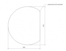 Koupelnové zrcadlo kulaté s LED podsvícením Ø 110 cm BALI ATYP