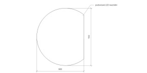 Koupelnové zrcadlo kulaté s LED podsvícením Ø 110 cm BALI ATYP