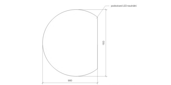 Koupelnové zrcadlo kulaté s LED podsvícením Ø 110 cm BALI ATYP