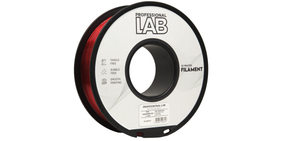 Professional LAB Filament PETG transparentní červená 1.75mm 1kg