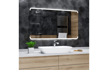 Koupelnové zrcadlo s LED podsvícením 70x50 cm ASSEN