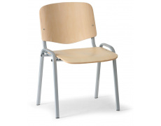 Konferenční židle dřevěná ISO, šedý kov , židle konferenční