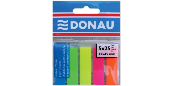 Záložky samolepící 5x25list  index 45x12 DONAU