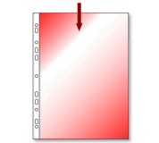 Obal na doklady s EURODĚROVÁNÍM A4 hladký červený transparentní 100ks