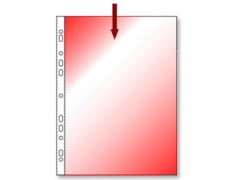 Obal na doklady s EURODĚROVÁNÍM A4 hladký červený transparentní 100ks