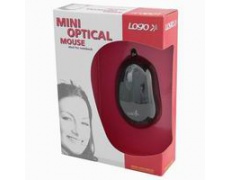 Minimyš, LOGO optická, 3tl., 1 kolečko, USB, černá, 800dpi, mini , myš mini