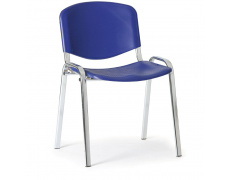 Konfereční židle plastová ISO modrá, chromovaný kov židle konferenční