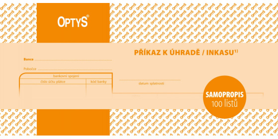 Příkaz k úhradě (inkasu) NCR OP1109