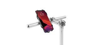Držák mobilu Bone Bike Tie 3, na kolo, nastavitelná velikost, černý, 4.7-7.2", silikon, k připevnění na řídítka, černá