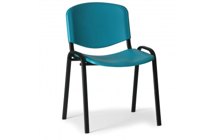 Konfereční židle plastová ISO zelená, černý kov, židle konferenční