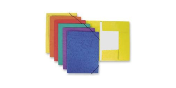 Mapa odkládací 3klopá s gumou prešpanová žlutá 1ks desky sgumou