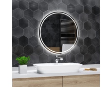Koupelnové zrcadlo kulaté LONDON s LED podsvícením Ø 50 cm 