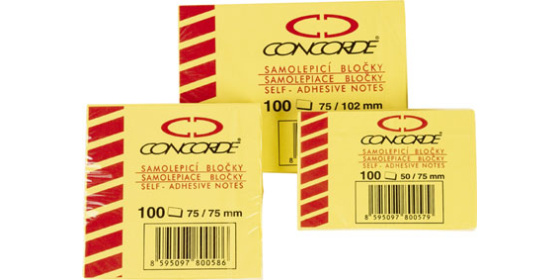Samolepící bloček žlutý 40x50mm CONCORDE 2ks