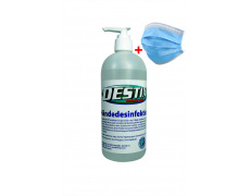 Destix dezinfekční gel na ruce 500 ml + 1ks chirurgická rouška 3vrstvá 