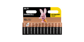 Baterie alkalická, AA, 1.5V, Duracell, blistr, 12-pack, 42305, Basic