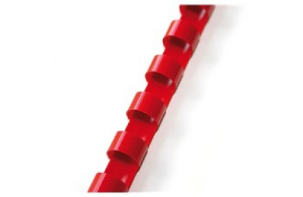 Plastový hřbet vazací pr.19mm 100ks červená pro plastovou vazbu , kroužková vazba