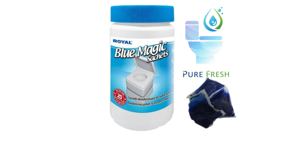 WC sáčky Blue Magic Aut Sachets PURE FRESH v dóze 20ks tablety do chemického WC