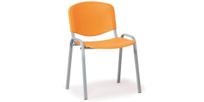Konfereční židle plastová ISO oranžová, šedý kov židle konferenční