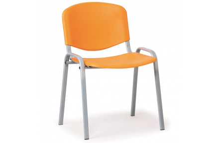 Konfereční židle plastová ISO oranžová, šedý kov židle konferenční