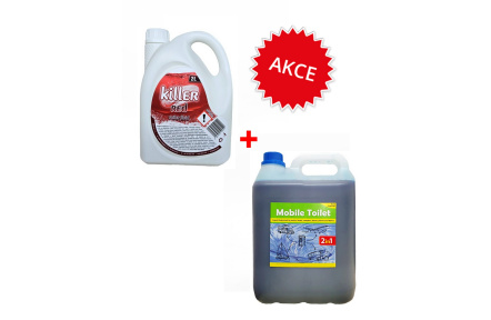 AgaChem Chemie pro mobilní a suché toalety 2v1 5l + Killer Red 2L AKČNÍ SADA