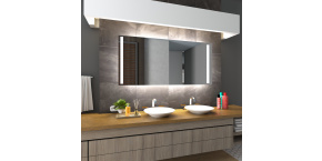 ATYPICKÉ Koupelnové zrcadlo s LED osvětlením 90x70 cm PARIS-DUBAI 2x trafo 2x led (osvětlení, podsvětlení)