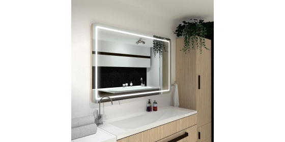Koupelnové zrcadlo MADRID PREMIUM zaoblené s LED osvětlením