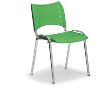 Konfereční židle plastová Smart zelená,chromovaný kov, židle konferenční