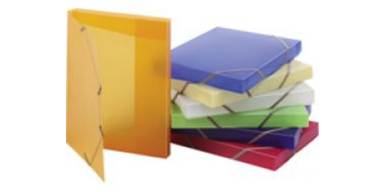 Krabice tříklopá s gumou OPALINE oranžová, box na spisy s gumou