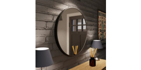 Zcadlo kulaté LOFT, Ø  70cm ,v rámu z broušeného hliníku