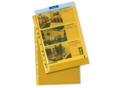 Obal na doklady s EURODĚROVÁNÍM A4 hladký žlutý transparentní 100ks